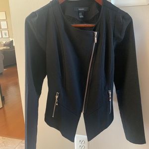 Forever 21 zip up black jacket size M